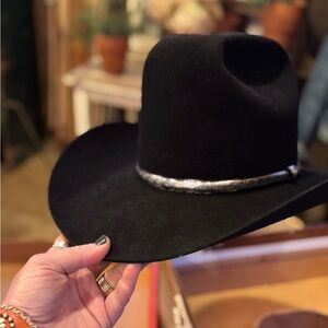 Stetson Black Cowboy Hat with Silver Band